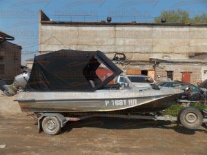 Ходовой тент на лодку Казанка-5М на штатное (заводское) стекло