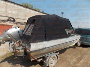 Ходовой тент на лодку Казанка-5М на штатное (заводское) стекло